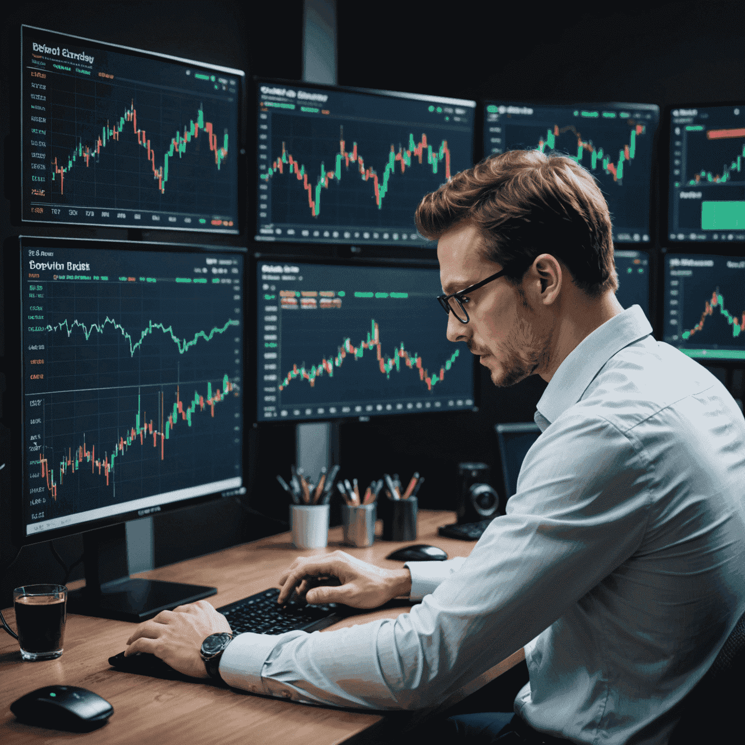 Artificial Intelligence analyzing cryptocurrency charts and making trading decisions